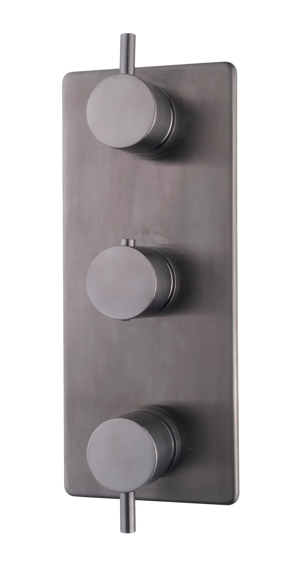 Caral afbouwdeel inbouwthermostaat 3 weg gunmetal PVD