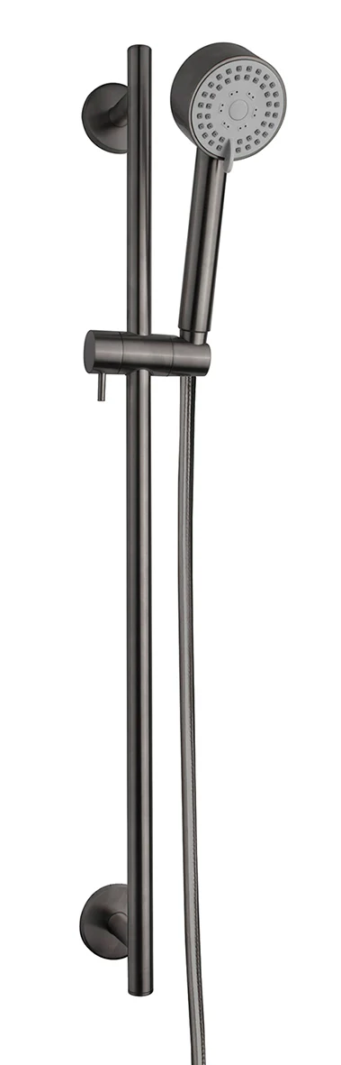 UniMatch Cadans glijstangset compleet met handdouche 3 standen Ø 8 cm gunmetal PVD