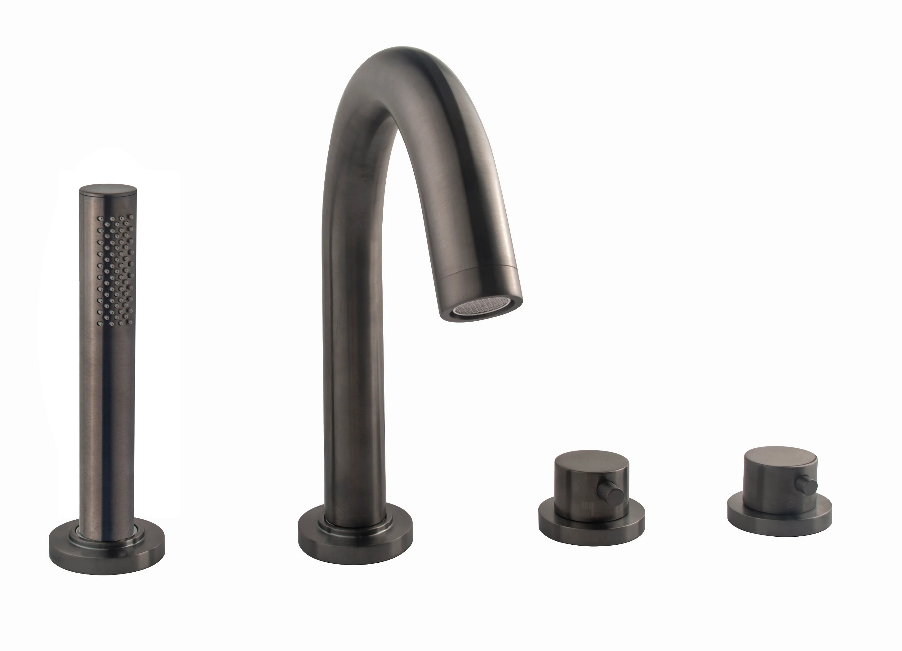 Caral afbouwdeel badrandthermostaat 4-gats gunmetal PVD