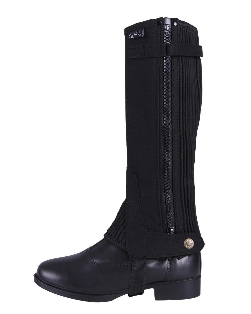 QHP Minichaps Suede kind, Zwart