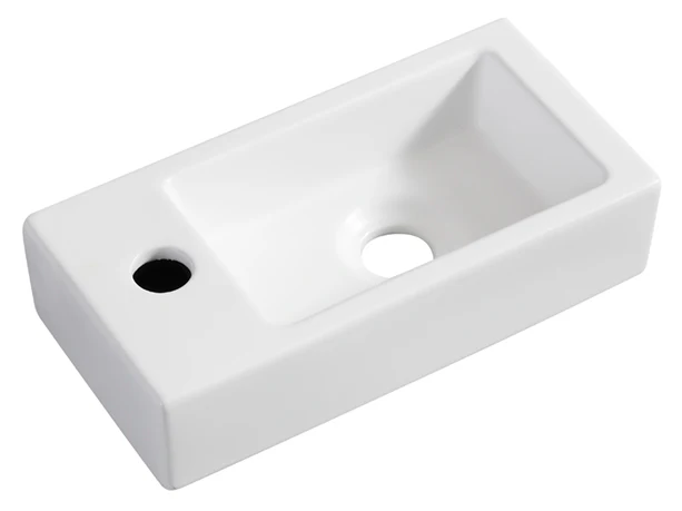Rhea S mini fontein links 36,5 x 18 x 9 cm keramiek mat wit