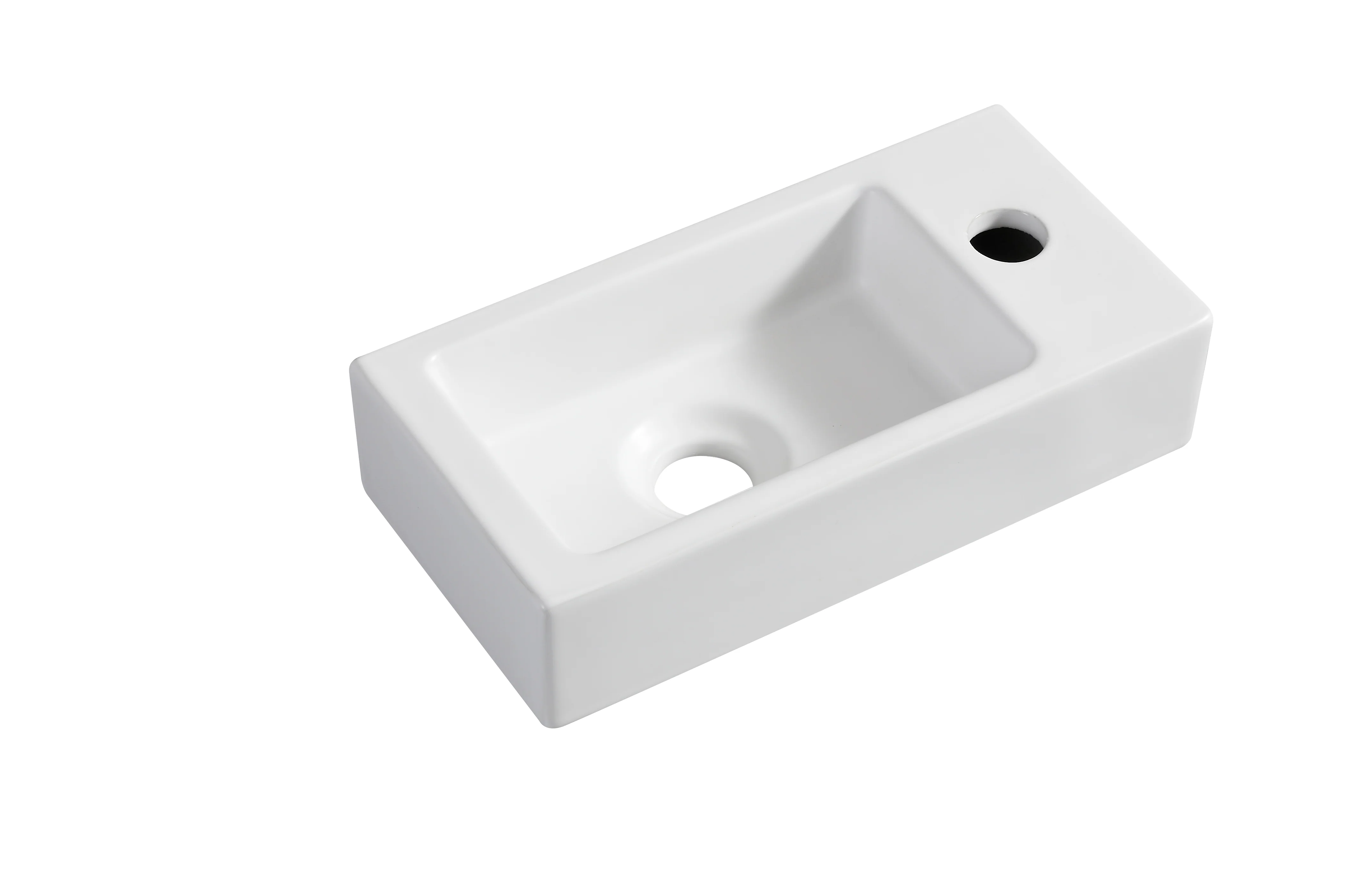Rhea S mini fontein rechts 36,5 x 18 x 9 cm keramiek mat wit
