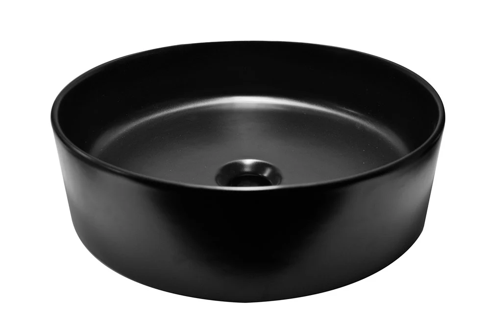 Link waskom rond 40 x 12 cm keramiek mat zwart