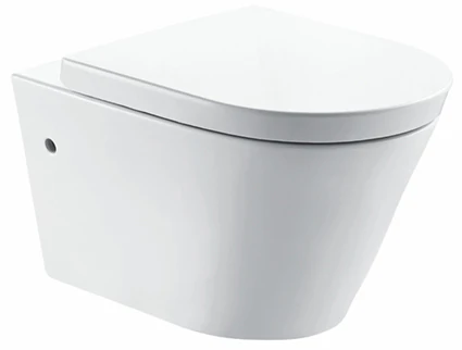 Flow wandcloset rimless met nano coating met Flow toiletzitting softclose en quick release glans wit