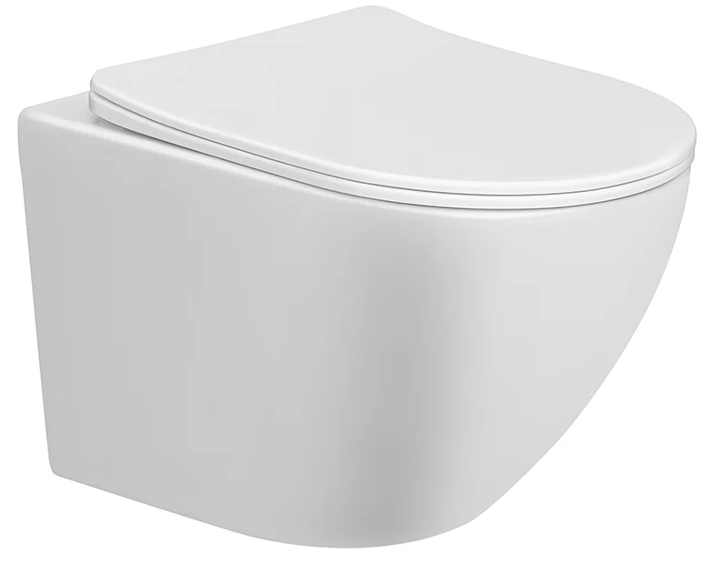 Nibiru rimless wandcloset met toiletzitting softclose en quick release glans wit