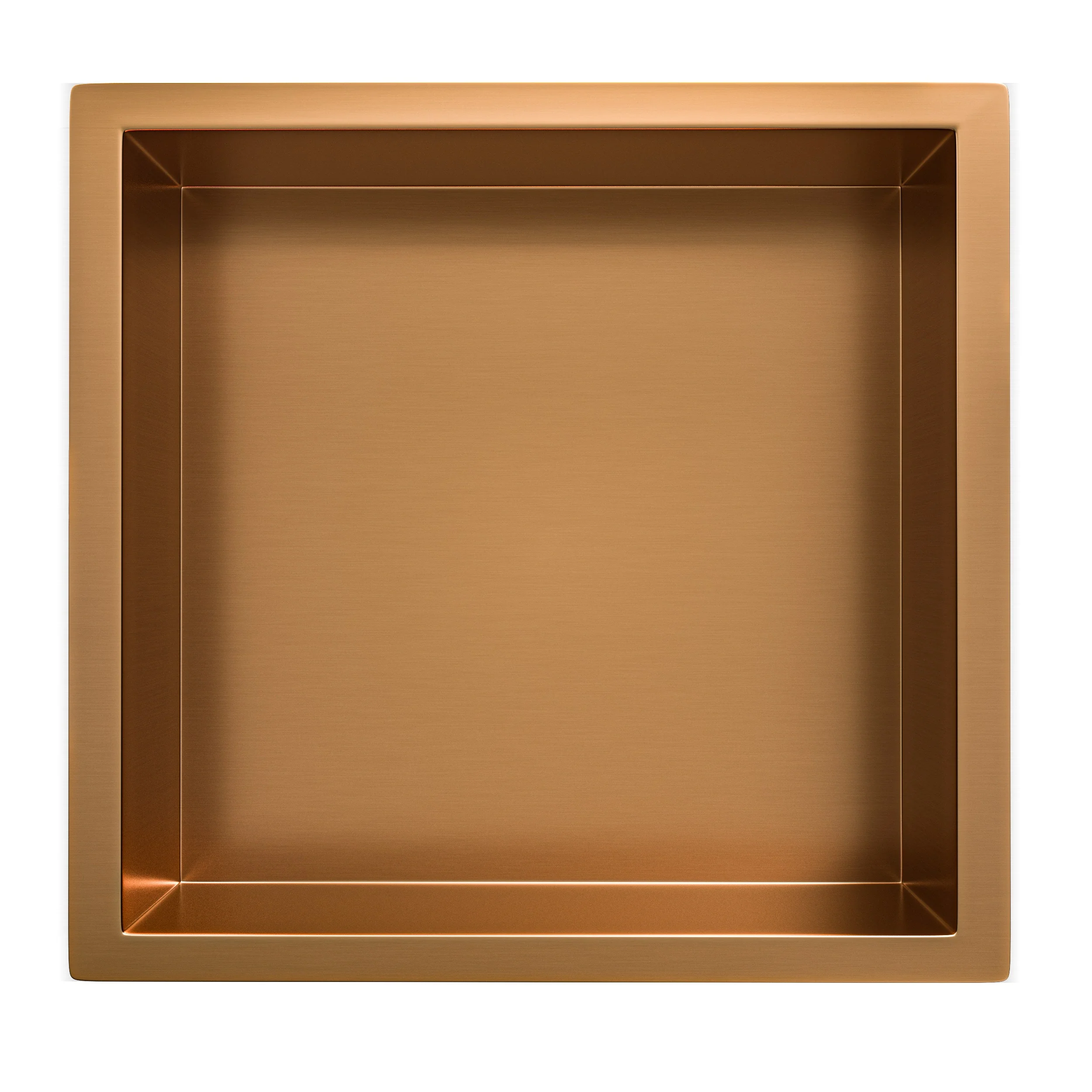 Demis inbouwnis 30 x 30 x 7 cm geborsteld brons koper PVD