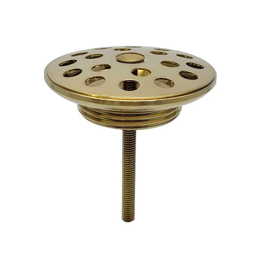 Korv open afvoerplug rooster 5/4″ geborsteld messing PVD