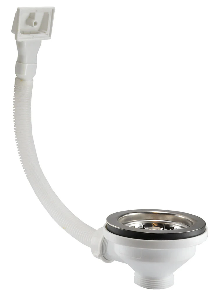 Korfplug met rooster en overloop 90 mm x 6/4″ RVS