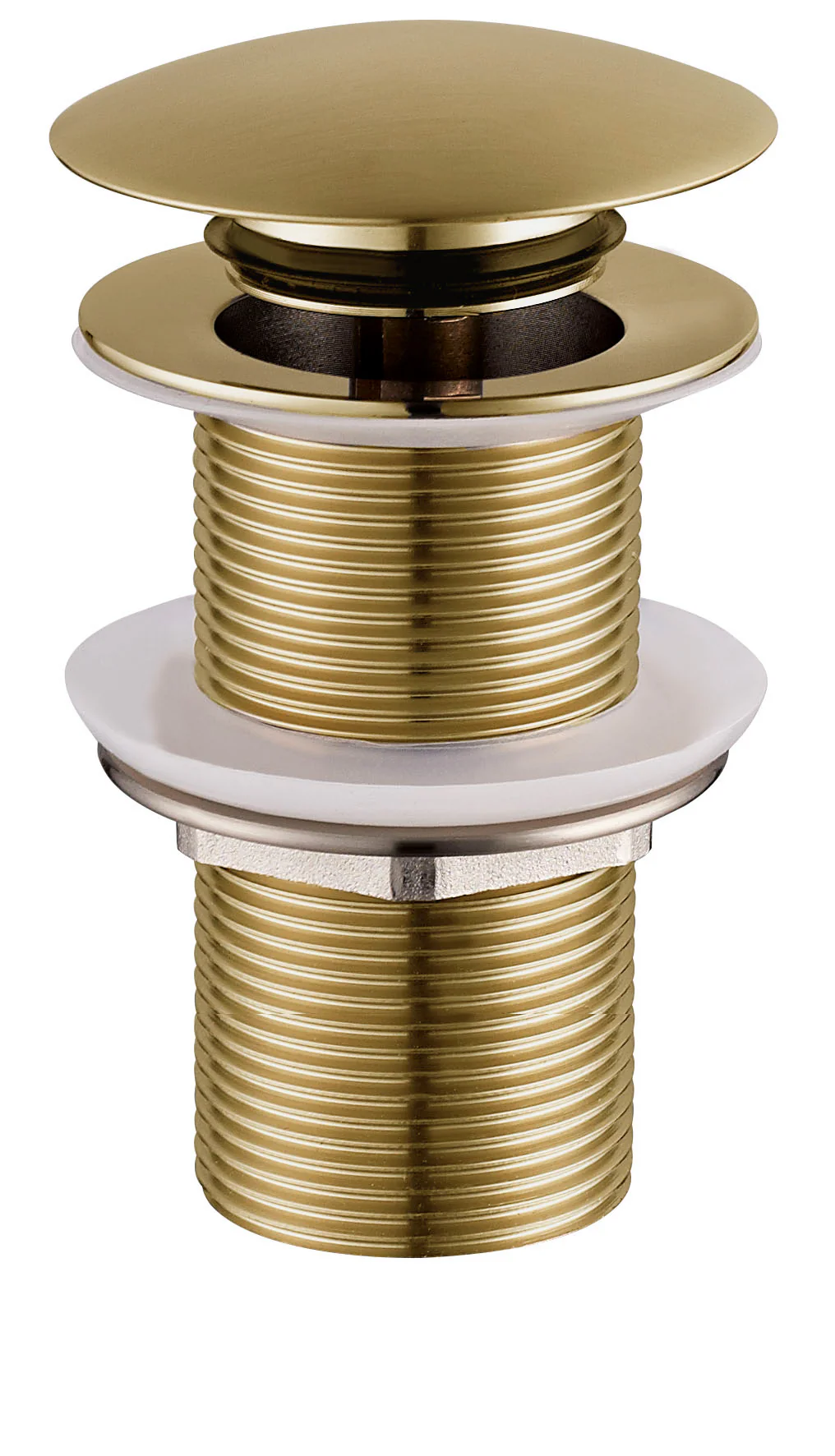 UniMatch clickwaste afvoerplug verlengd 5/4″ geborsteld messing PVD