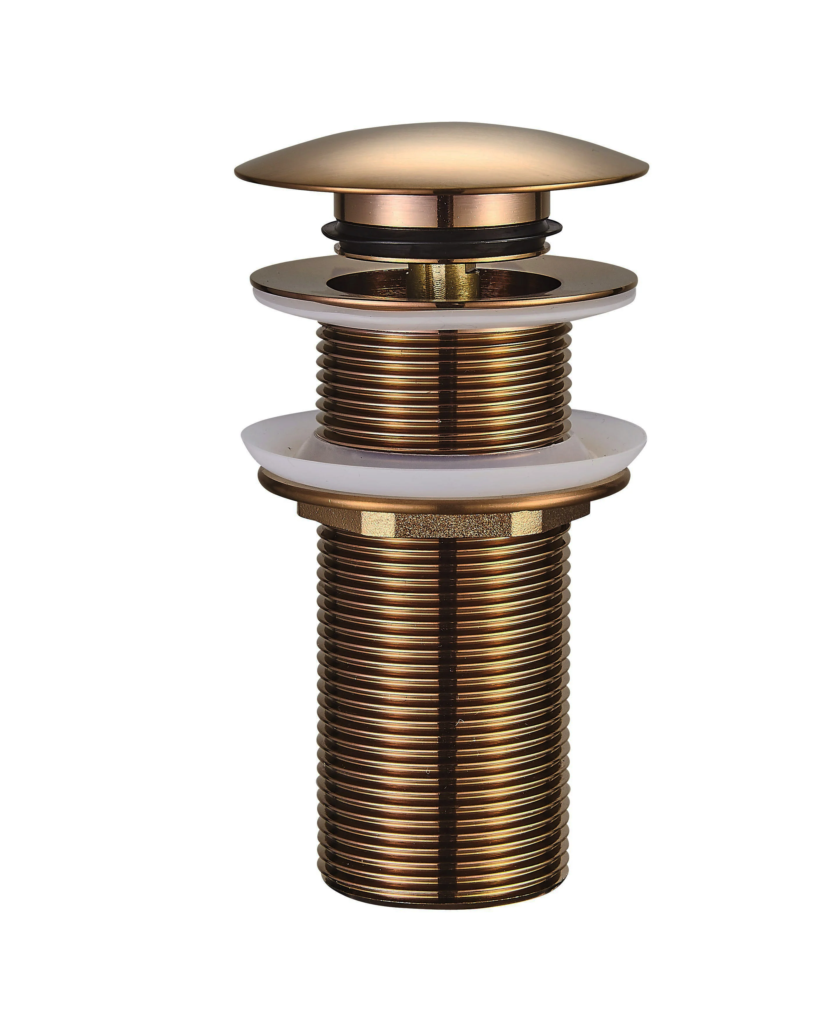 UniMatch clickwaste afvoerplug verlengd 5/4″ geborsteld brons koper PVD