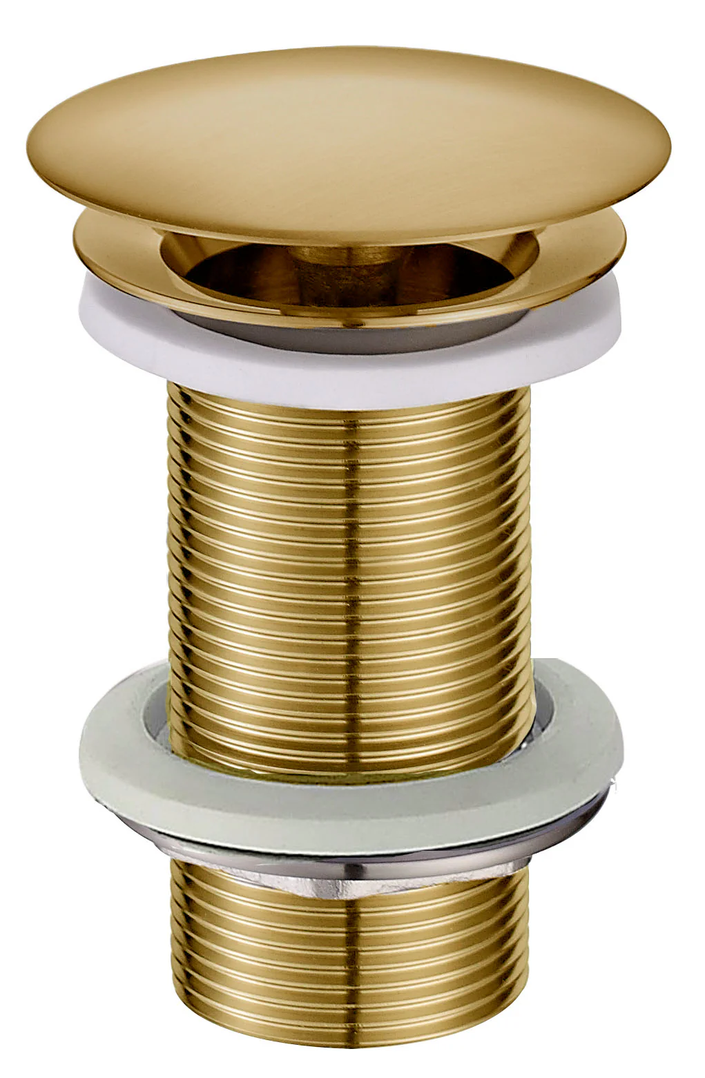 UniMatch open afvoerplug verlengd 5/4″ geborsteld messing PVD