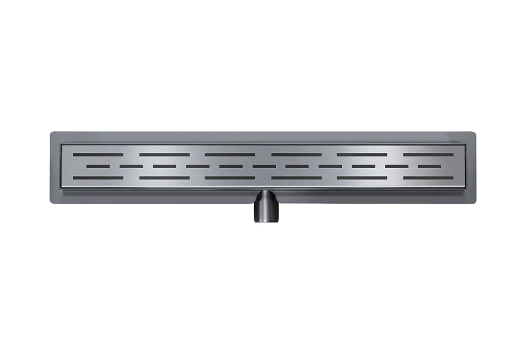 Douchegoot met flens en rooster 90 x 7 cm gunmetal PVD