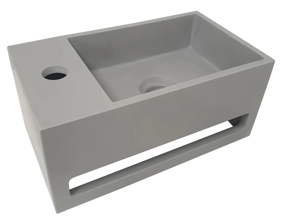 Julia fontein links 35 x 20 x 16 cm solid surface betonlook