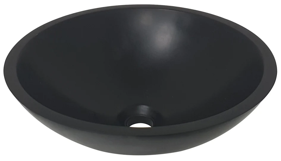 Valerie waskom rond 43 x 13 cm solid surface mat zwart