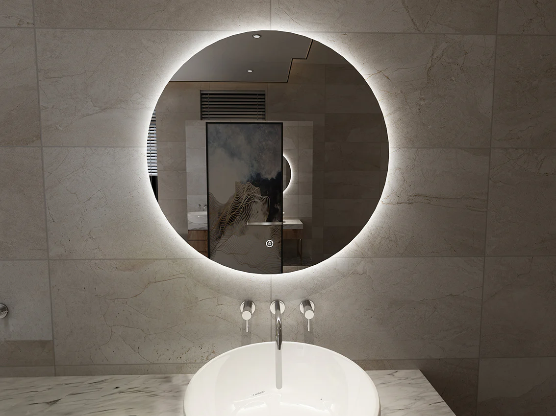 Giro spiegel rond met LED, dimbaar en spiegelverwarming 60 cm