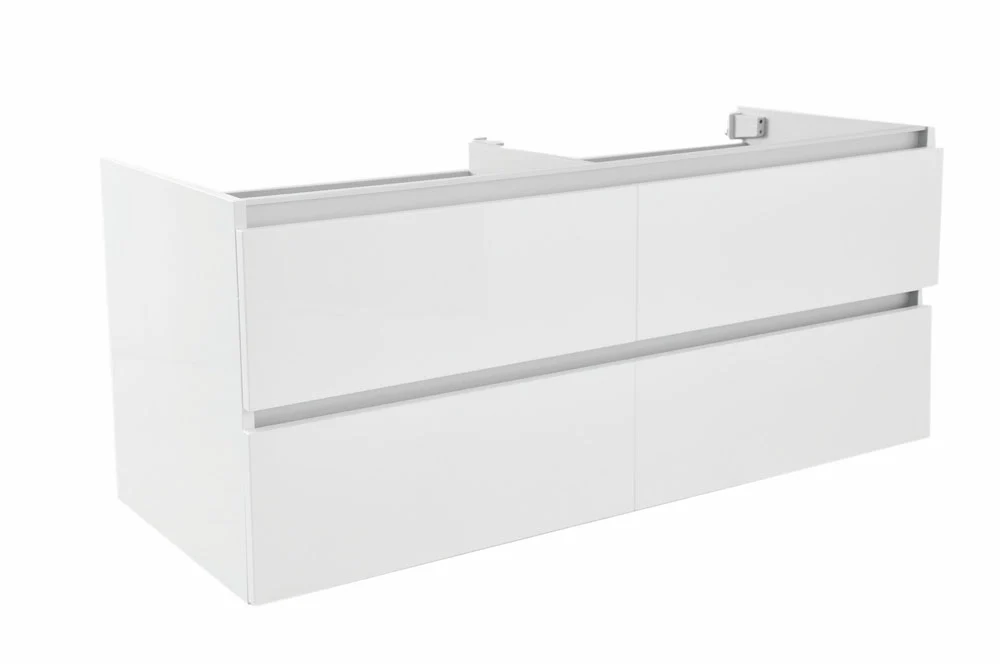 Vision onderkast met 4 laden 2 uitsparingen 120 x 46 cm glans wit