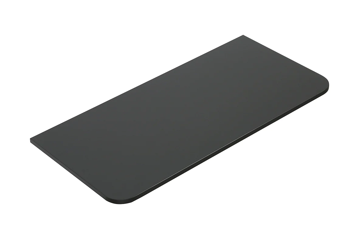 Novira topblad afgeronde hoeken 100 x 48 cm mat zwart