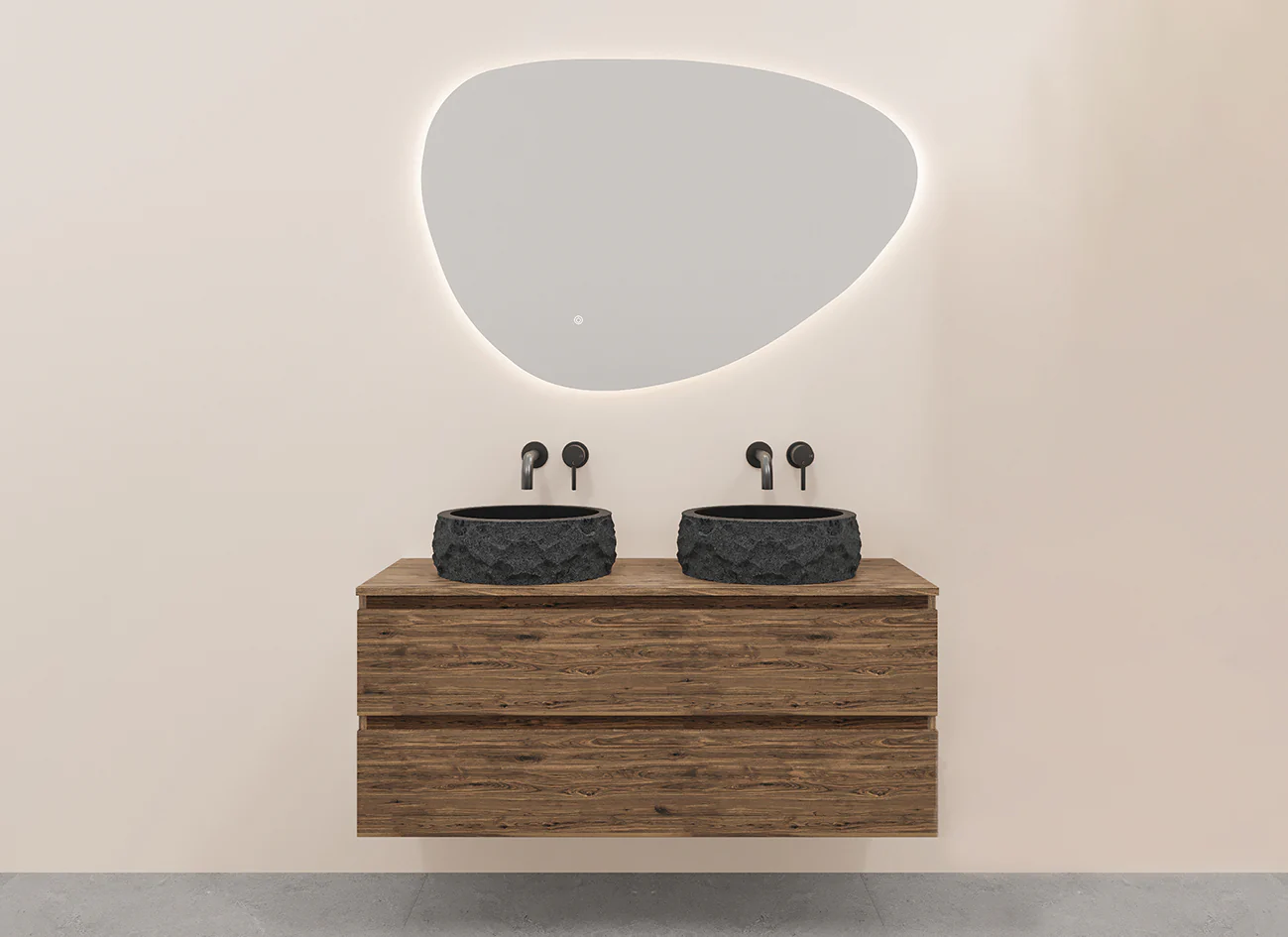 Alvara onderkast met 2 laden  2 uitsparingen 120 x 46 cm warm eiken