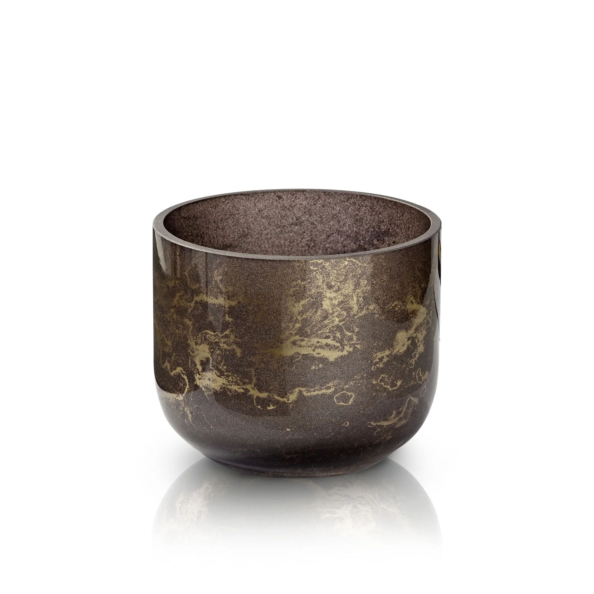 Terroso® Vaas Mokka – Glas Marmer – Hoogte 10 cm