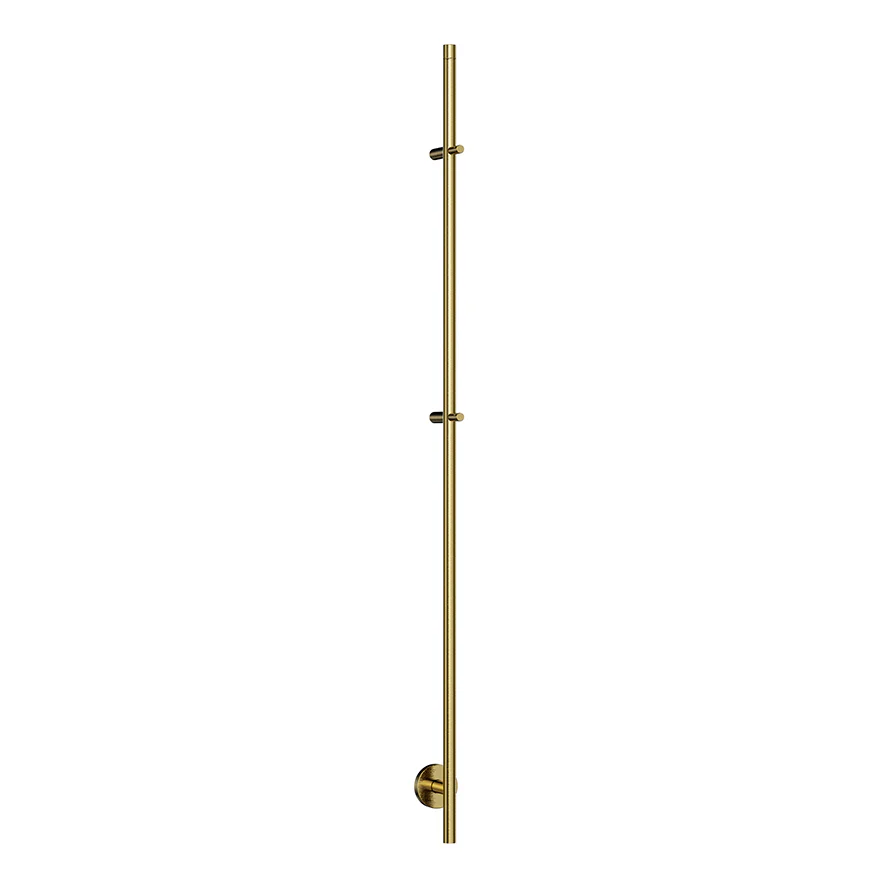 Callista elektrische staafhanddoekradiator 60 Watt 150 cm geborsteld messing PVD