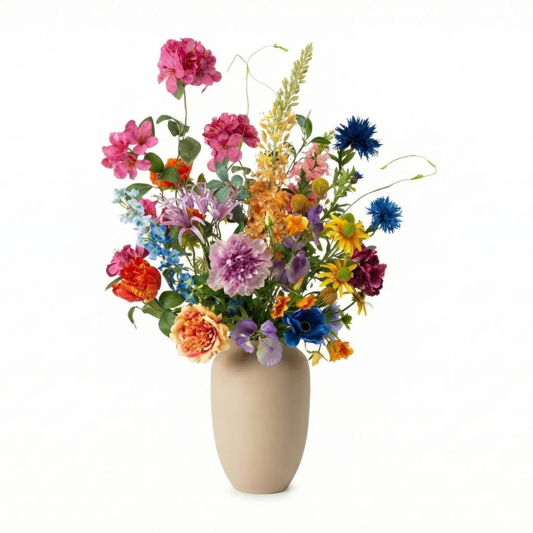 Kunstbloemenboeket – Summer Garden Deluxe – Real Touch – 19 stelen – ↑ 100 cm