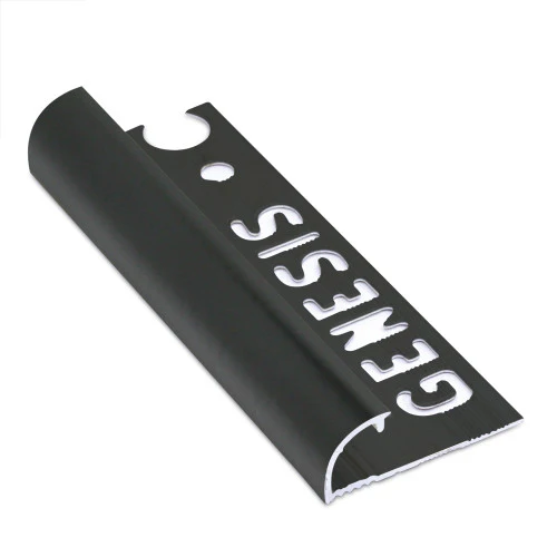 Tegelprofiel Kwartrond Mat Zwart 8 mm 270 cm Aluminium EAQ087.17 by Genesis