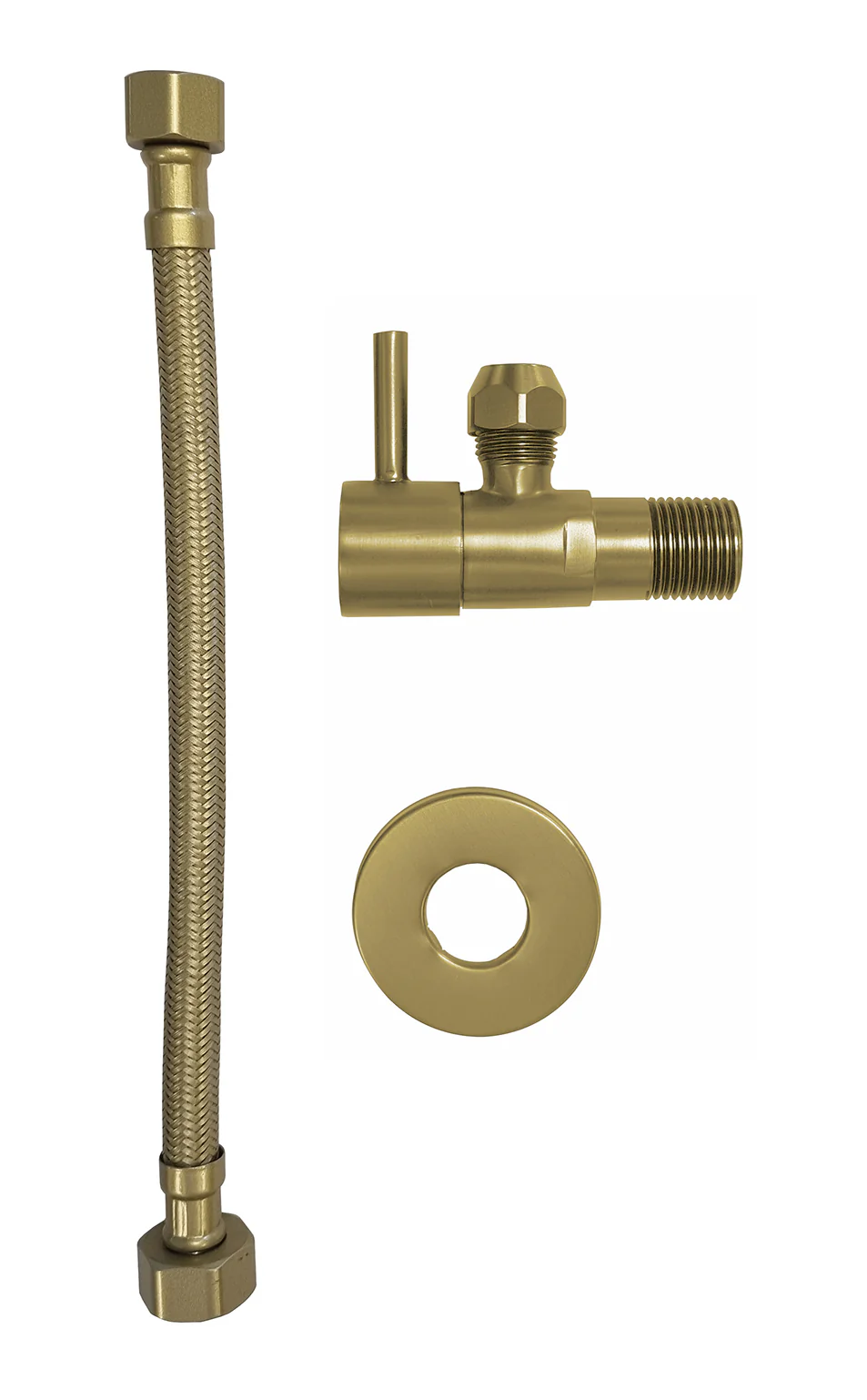 Minimal hoekstopkraan 1/2″x3/8″ met flexibele aansluitslang 1/2″x3/8″ 25 cm geborsteld messing