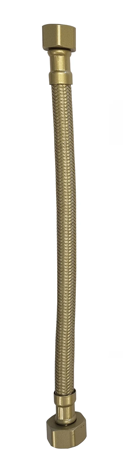 Flexibele aansluitslang 1/2″ x 3/8″ 25 cm geborsteld messing