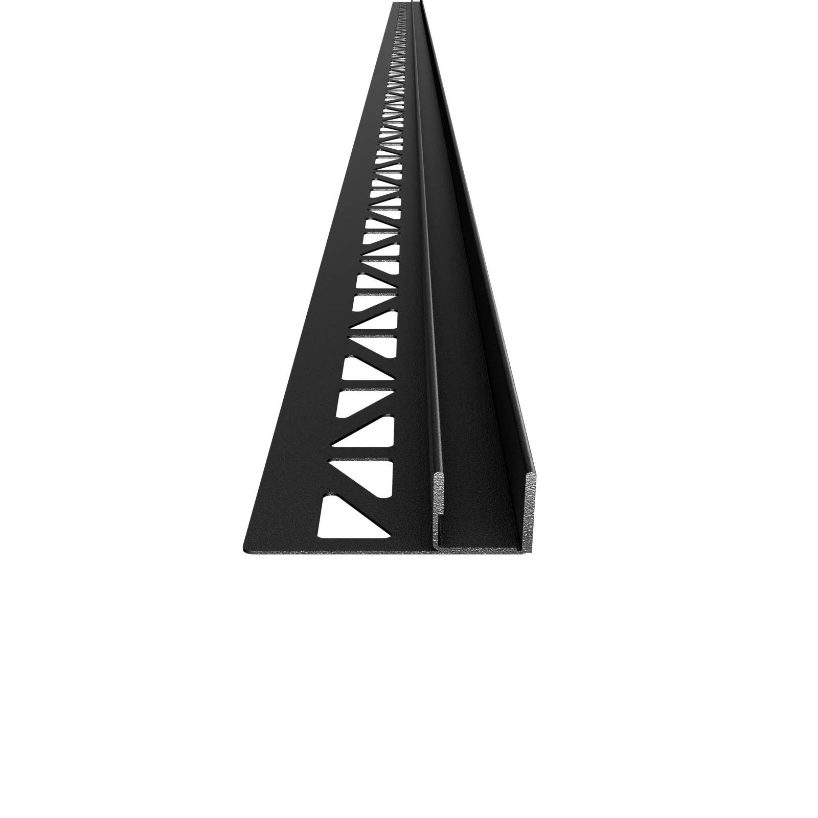 DURAL wandprofiel voor glashouder SHOWER-GK GLAS WALL RVS (V2A/304) zwart mat RAL 9011 structuur gecoat 19mm 220cm