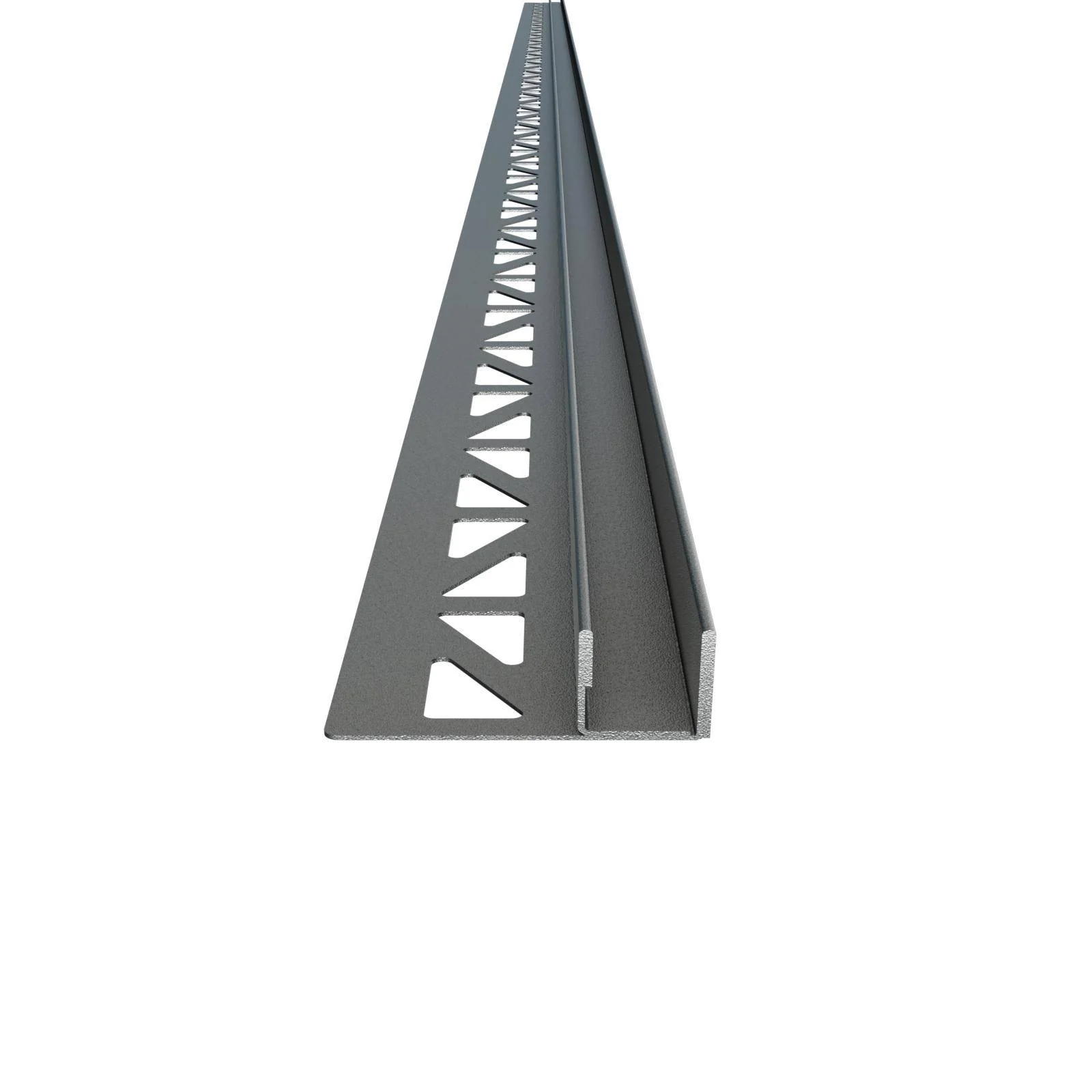 DURAL wandprofiel voor glashouder SHOWER-GK GLAS WALL RVS (V2A/304) structuur gecoat betongrijs RAL 0006500 19mm 220cm