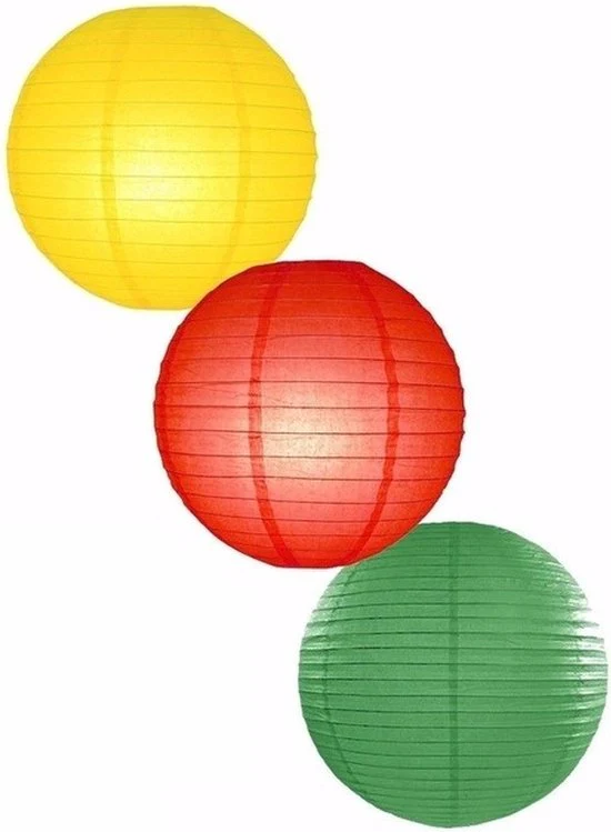 3 Carnaval lampionnen 25 cm