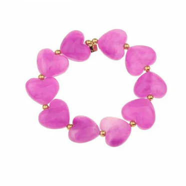 Armband – Hartjes paars