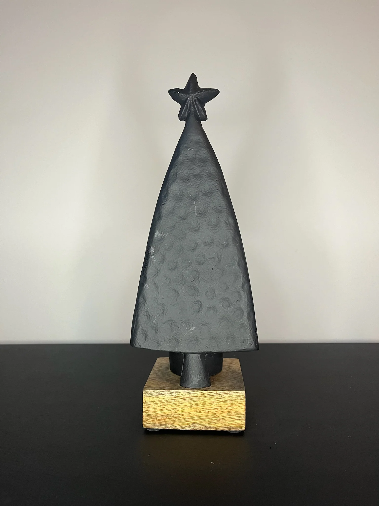 Kerstboom theelichthouder zwart