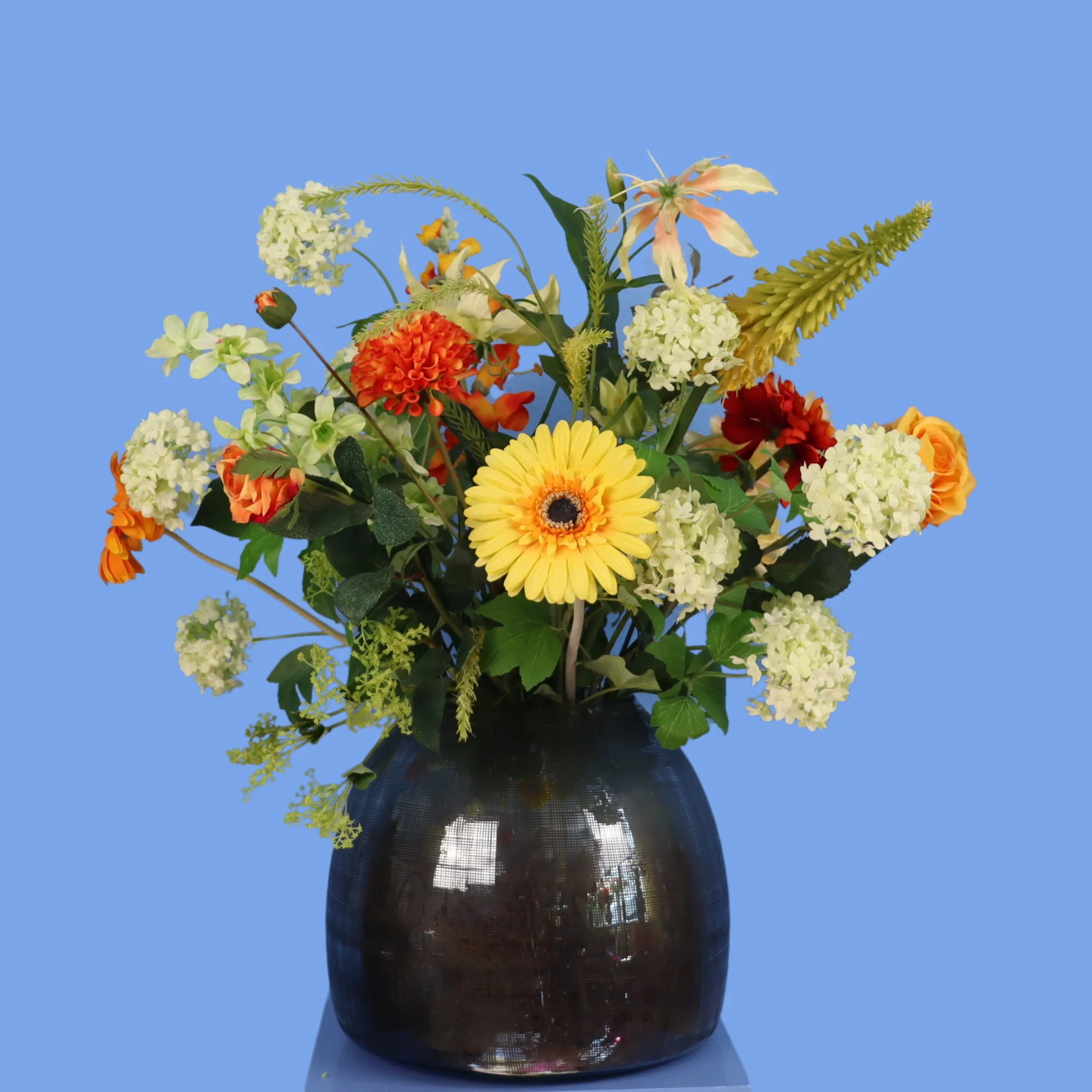 L – Lana | Pols Potten glazen bol vaas met kunstbloemen | Large