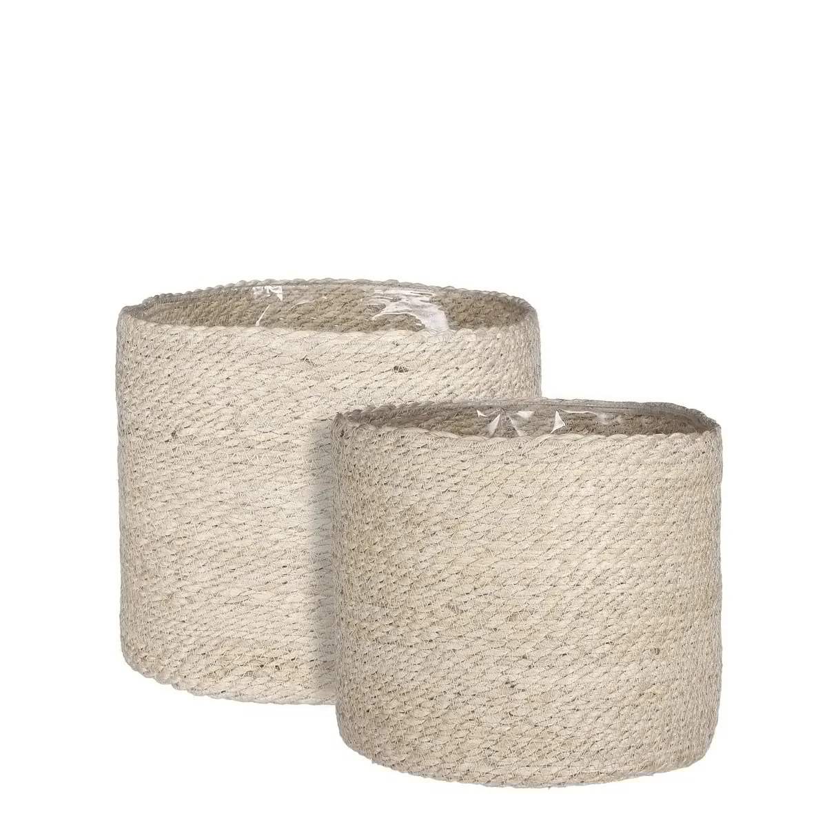 Atlantic Mand voor Planten – Set van 2 – H26 x Ø30 cm – Crème