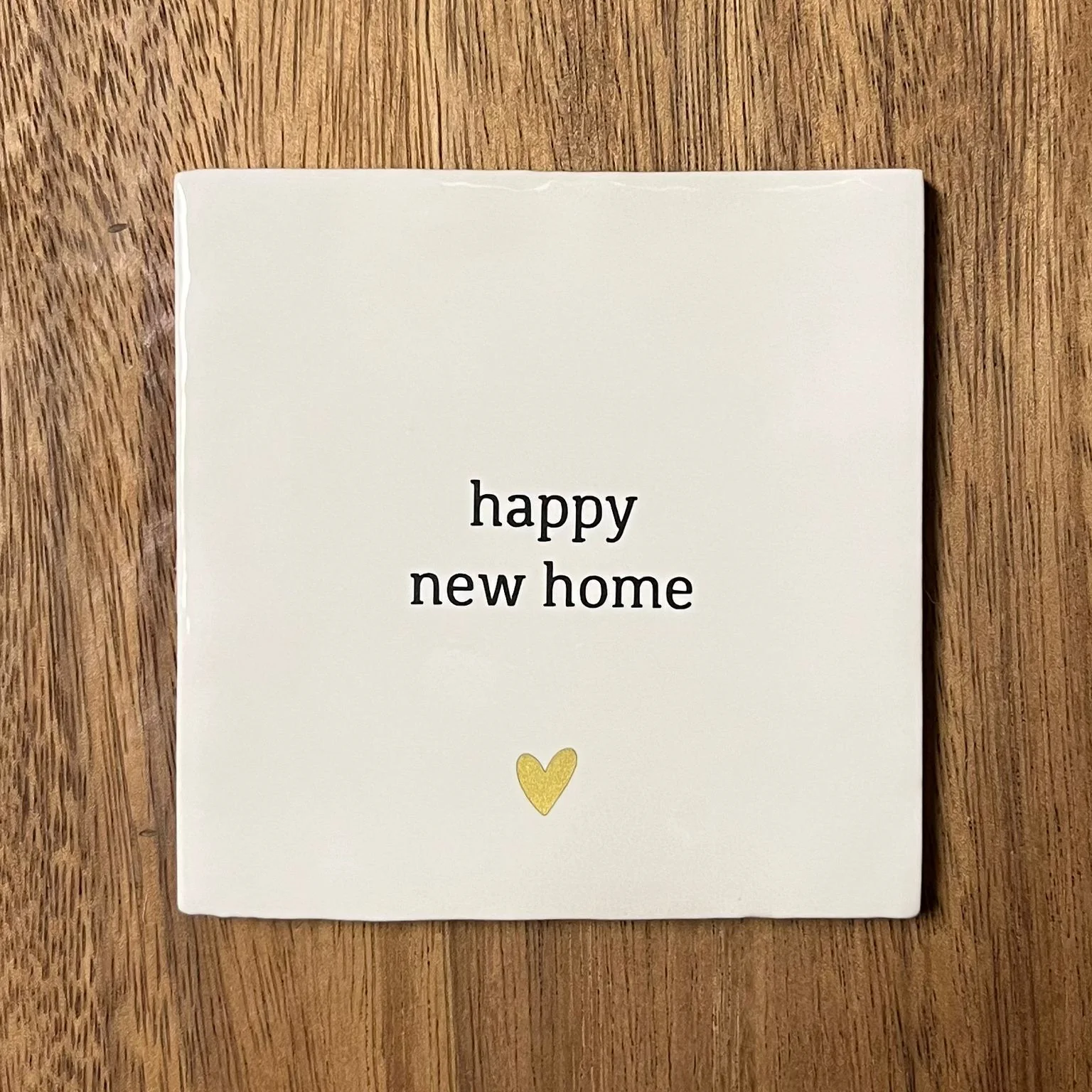 Tegeltje Happy new home | Wit
