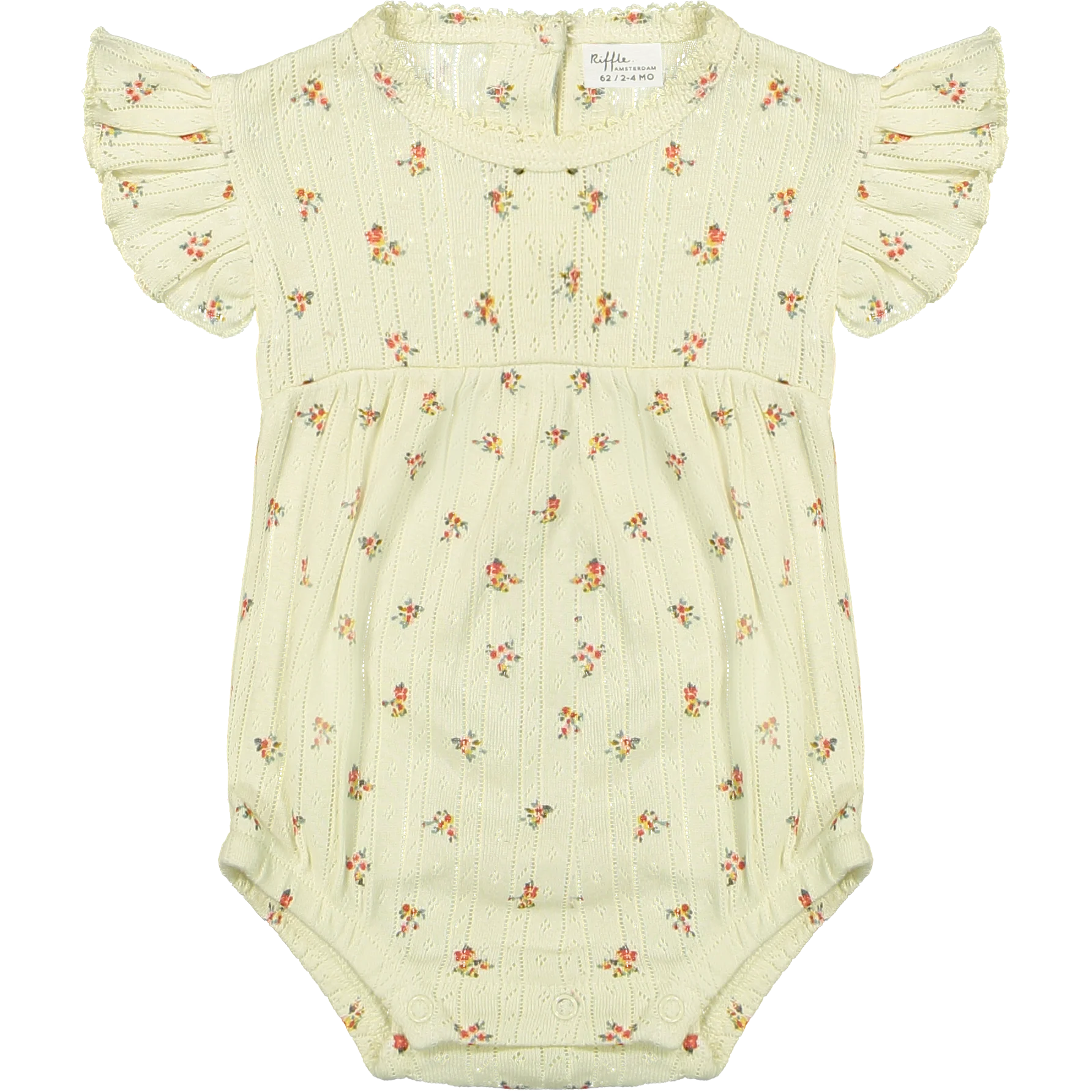 Riffle Amsterdam | Romper Lisa | Jacquard rib aop | Ecru Rose | 80 | 9-12 maanden Riffle Amsterdam | Romper Lisa | Jacquard rib aop | Ecru Rose | 80 | 9-12 maanden