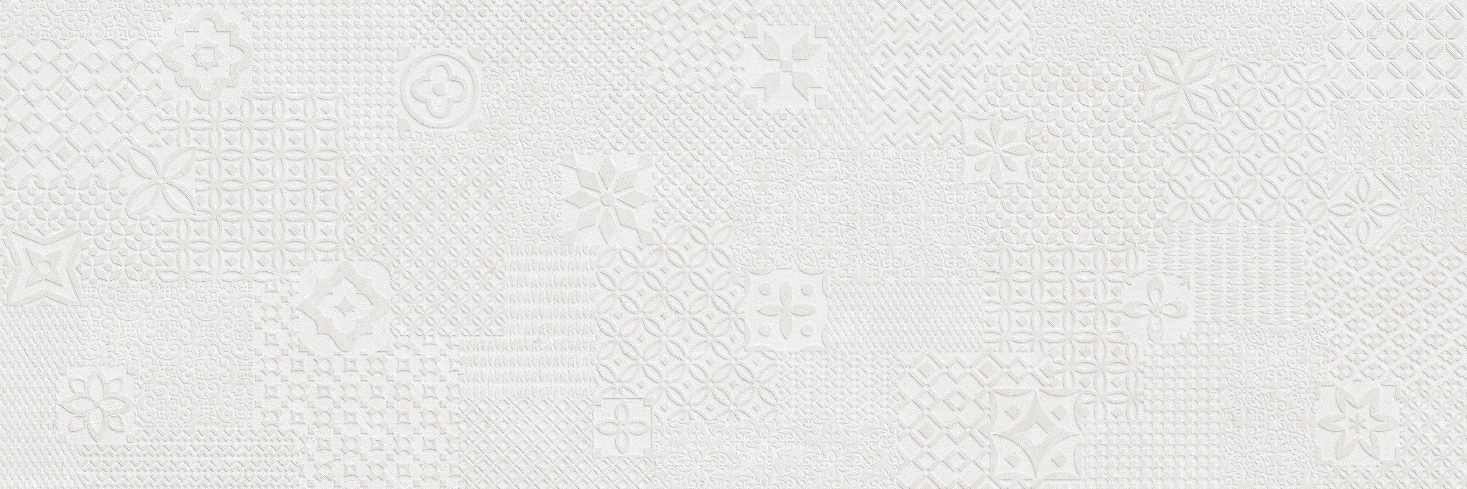 Wandtegel Hauteville Stamp White Decor 40×120 cm