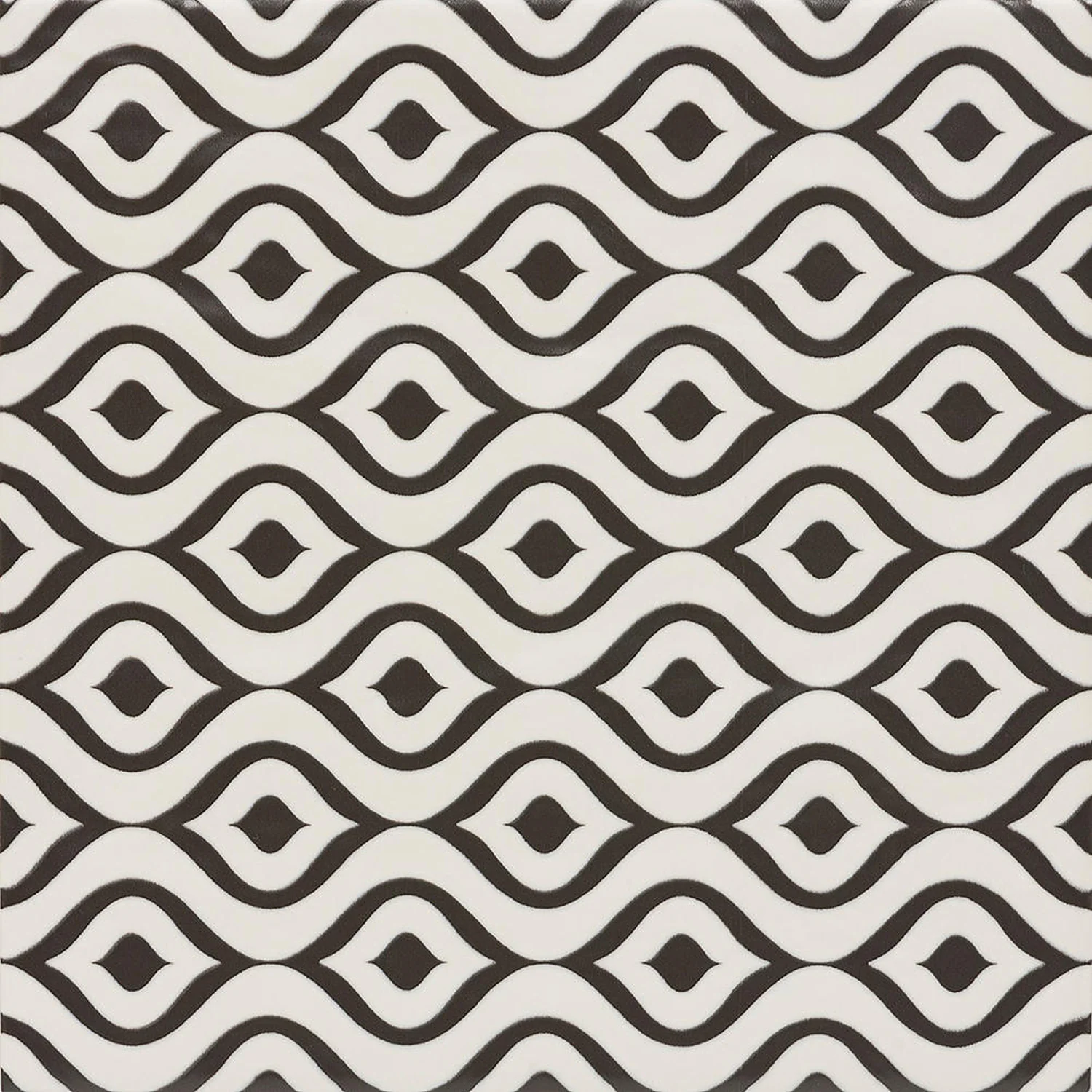 Wandtegel Modena Black | White 22,5×22,5 cm