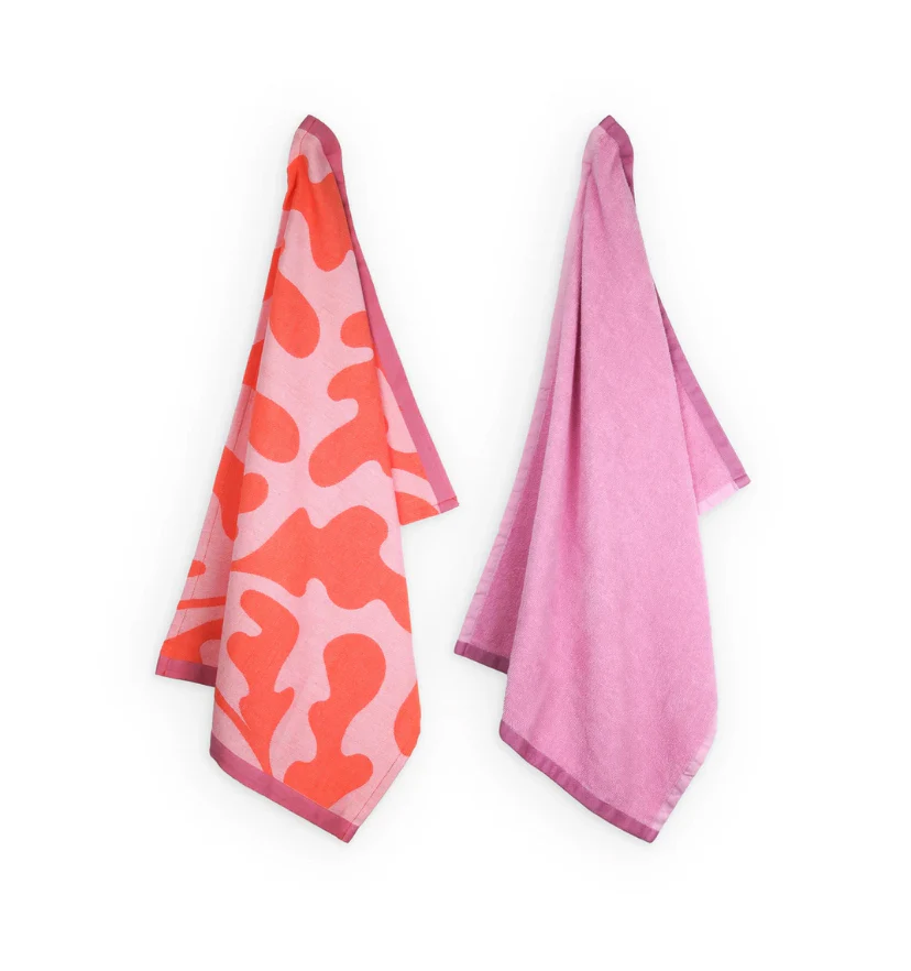 Lifa Home – Coral Kiss Theedoek en Handdoek set