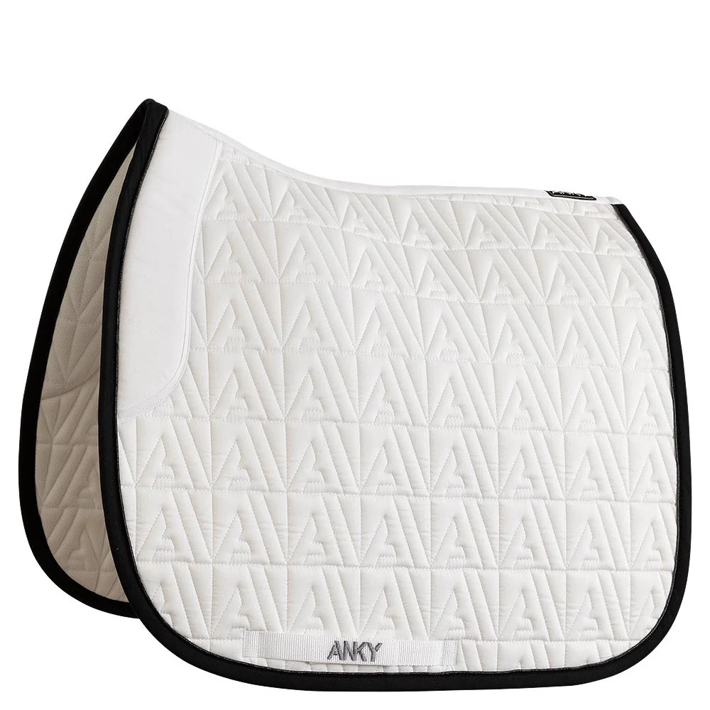 Anky Zadeldekje Twill Dressage, Wit met zwarte bies