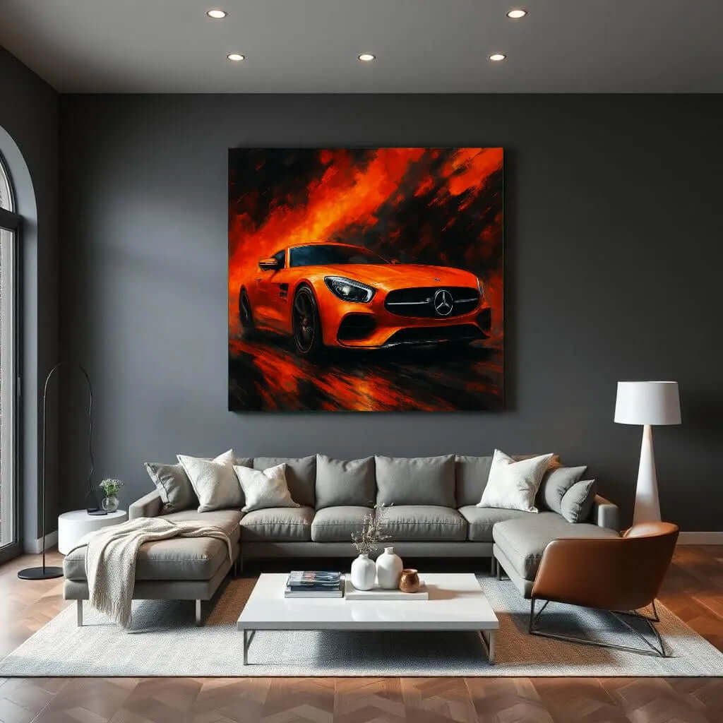 Canvas Schilderij AMG GT A Burst of Color - Afbeelding 2