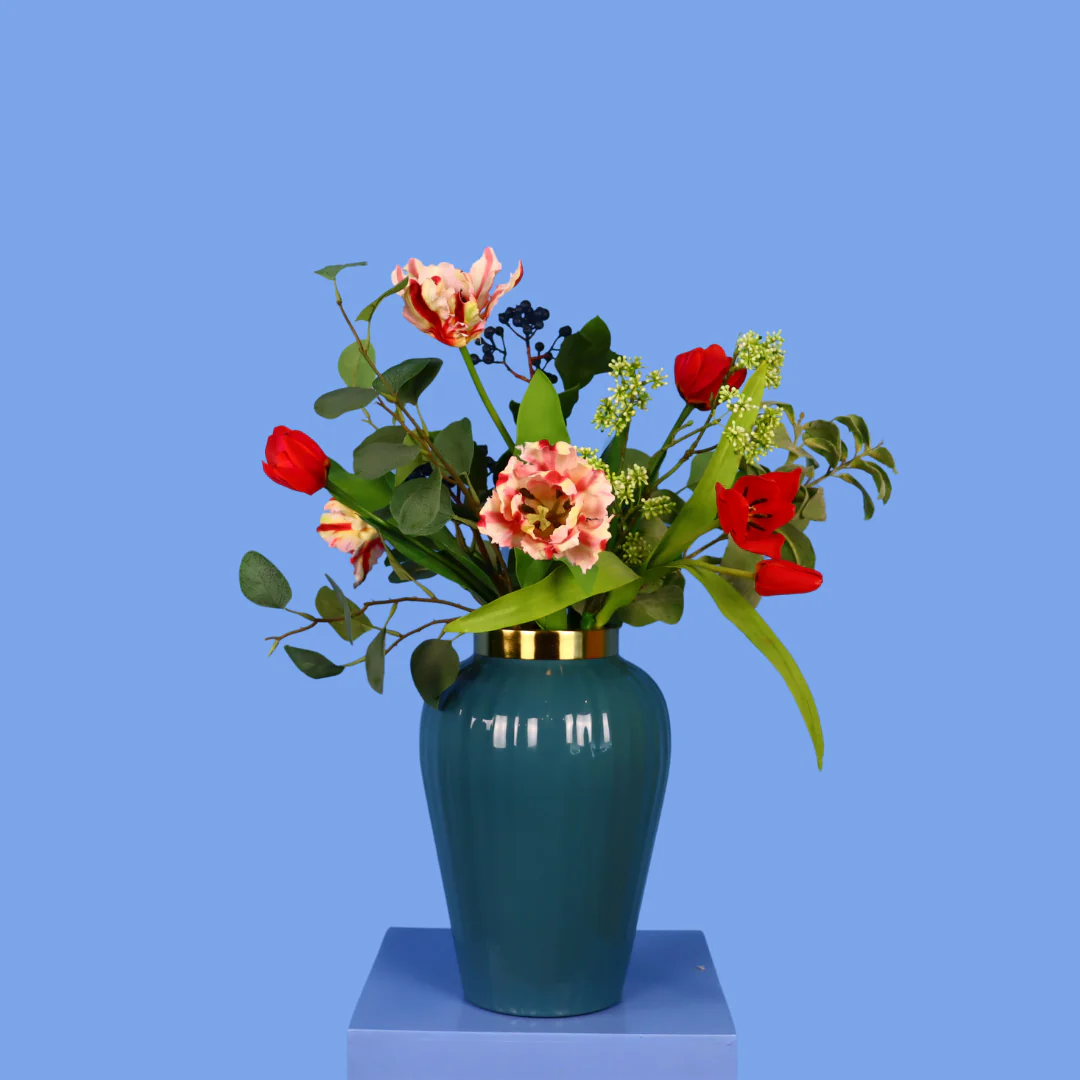 L – Anja | Light & Living vaas met kunstbloemen | Large