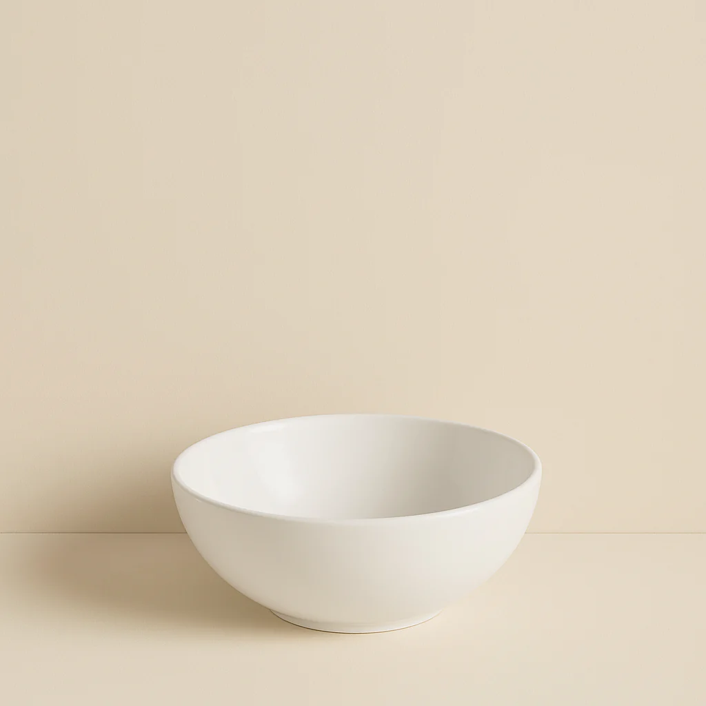 AquaVik Waskom Måne Keramiek Rond Glans Wit 32.5×14 cm