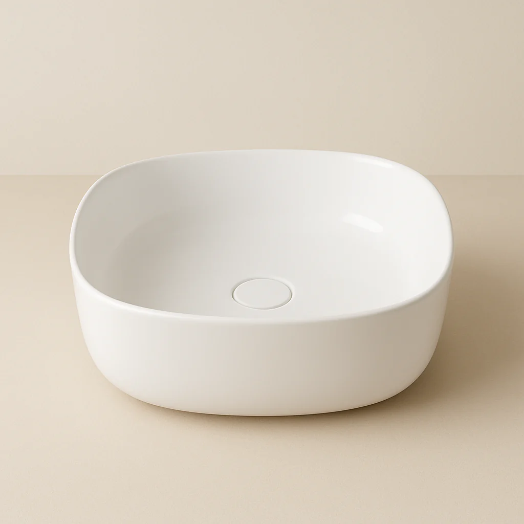 AquaVik Waskom Sölva Keramiek Rond 44x44x13.5 cm Glans Wit