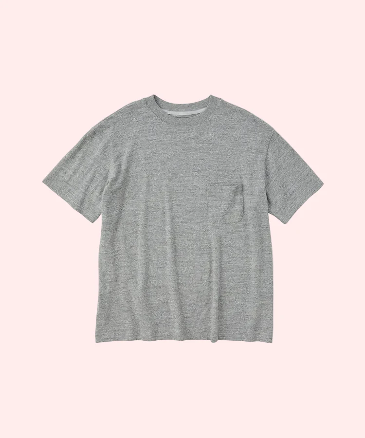 t-shirt BLOOM POCKET TEE HEATHER GREY