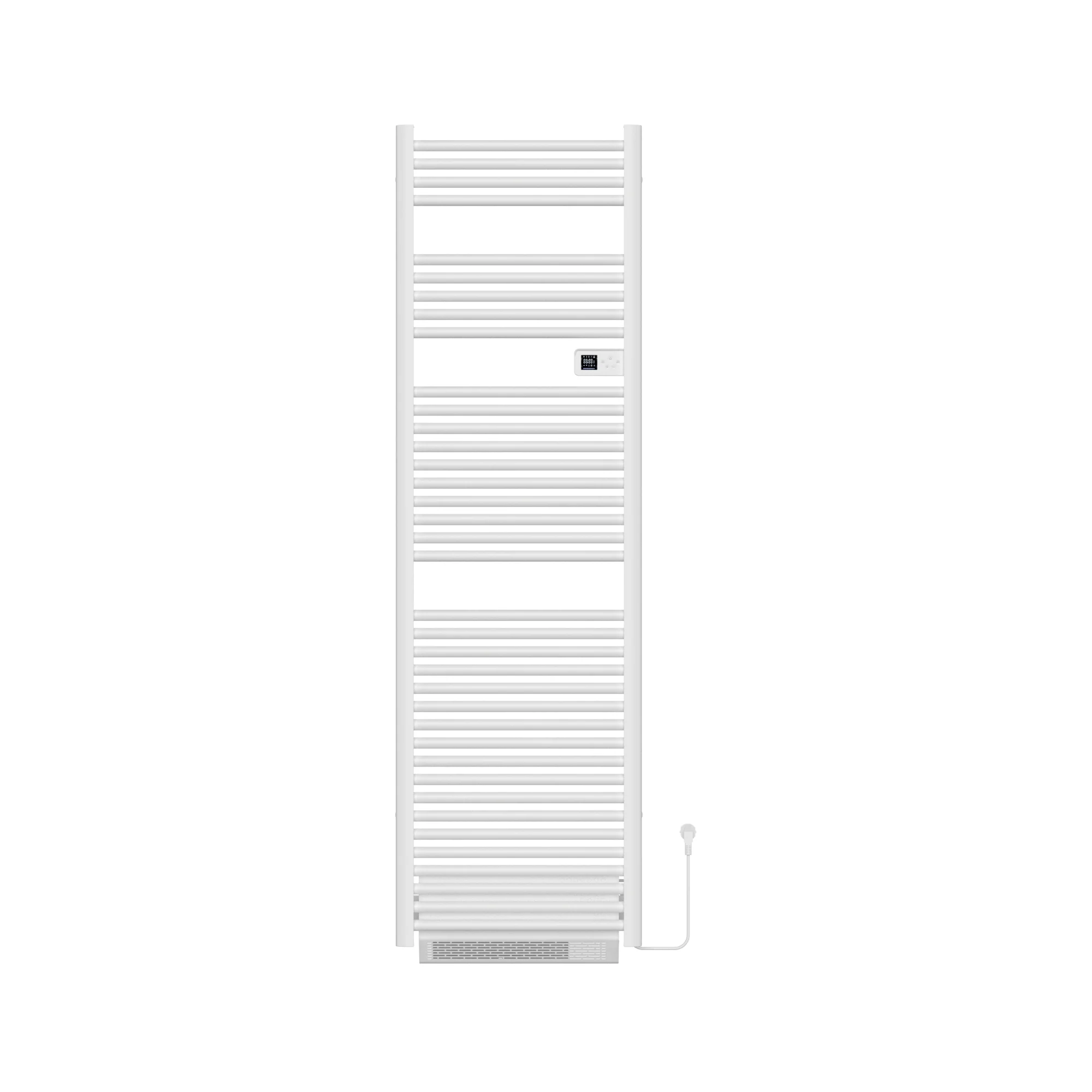 Elektrische Handdoekdroger BELRAD Blower 2000W 1840x540mm Glanzend Wit – Programmeerbare Thermostaat Boost IP44 – Badkamerradiator Rechts