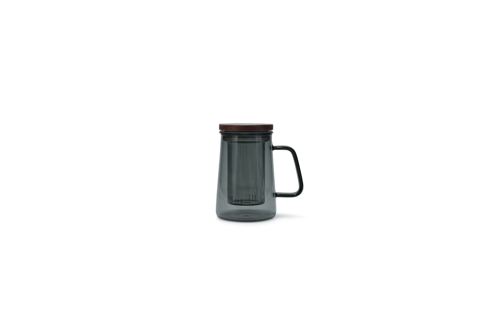 Beker 63cl met glazen filter en deksel grijs Luma