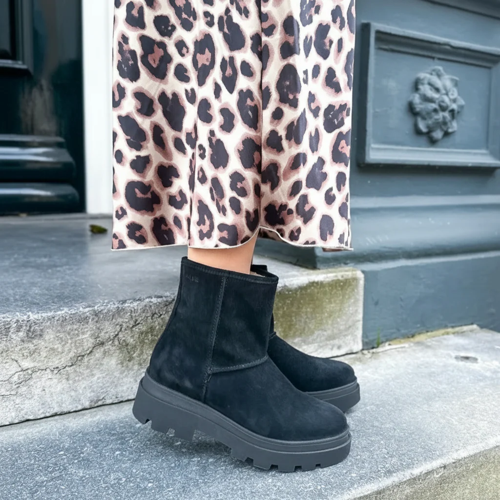Bikerboots Oslo Suède Zwart