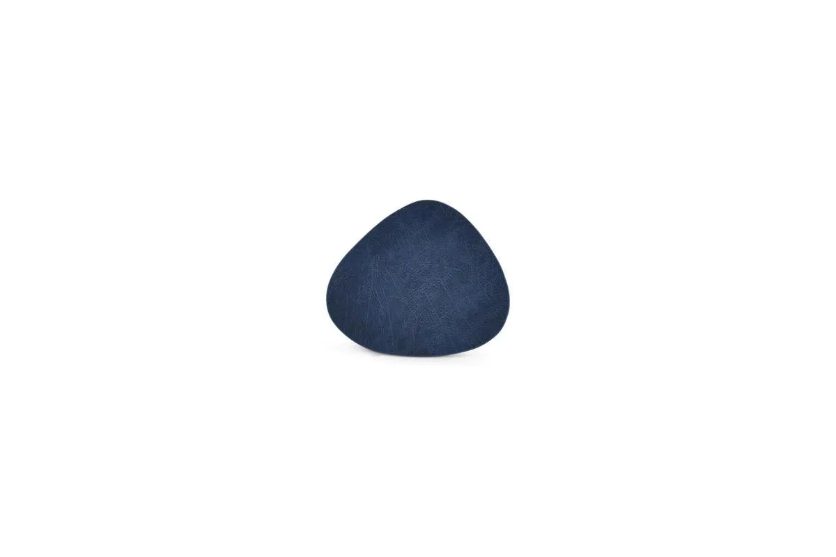Bonbistro – Glasonderzetter 11x10cm Lederlook Blauw Layer – Set van 4